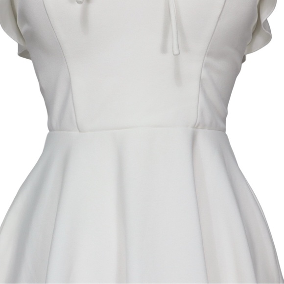City Studio Dress Size 5 Ruffled Fit & Flare Ivory Sleeveless Sweet Heart - Picture 5 of 14